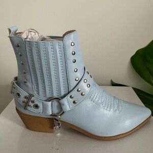 Cape Robbin Sky Blue Ankle Booties